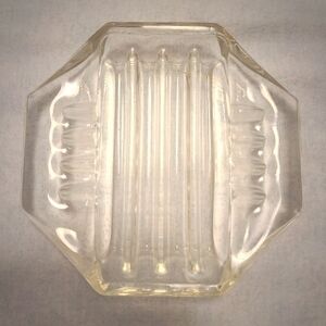 ⭐️VINTAGE SAFEX CLEAR GLASS ASHTRAY 5" OCTAGON RETRO MCM CLASSIC LOOK